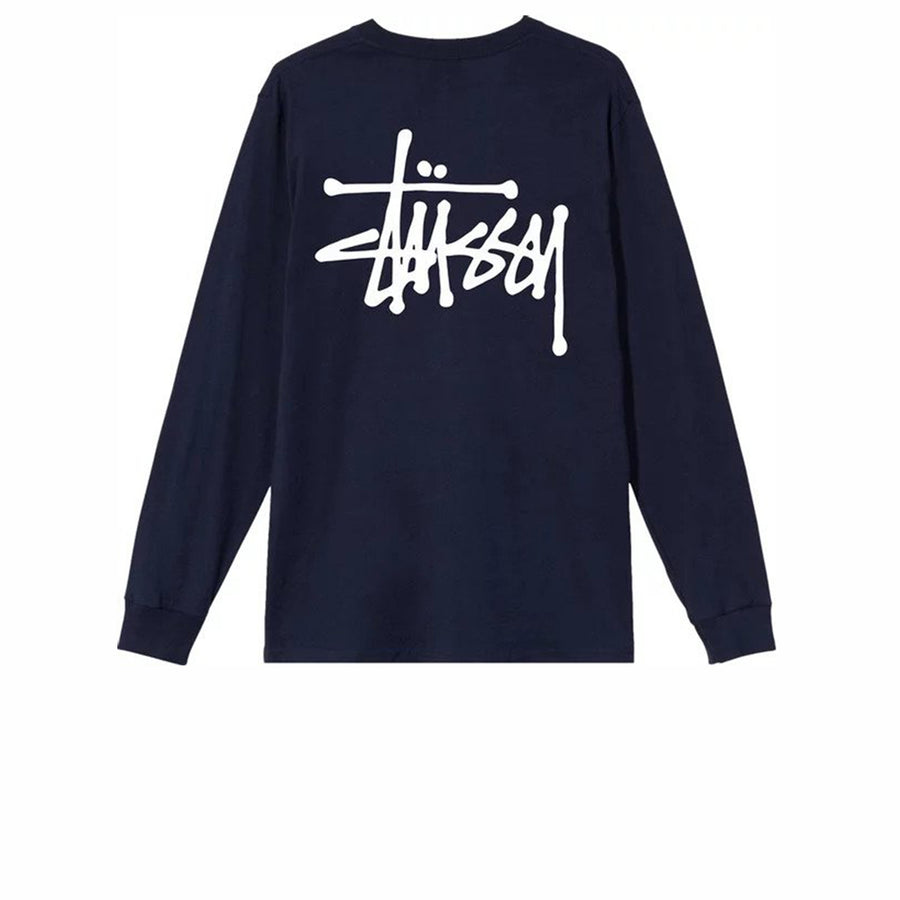 STUSSY BASIC STUSSY LS TEE NAVY