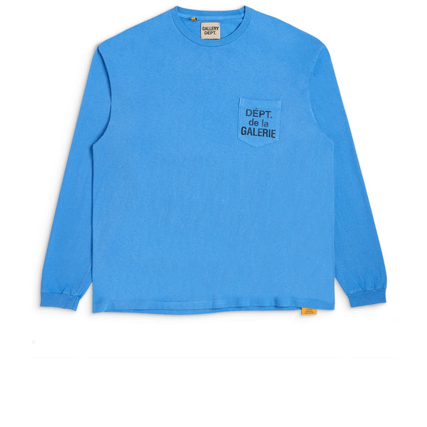 GALLERY DEPT. DE LA GALERIE L/S POCKET TEE BLUE