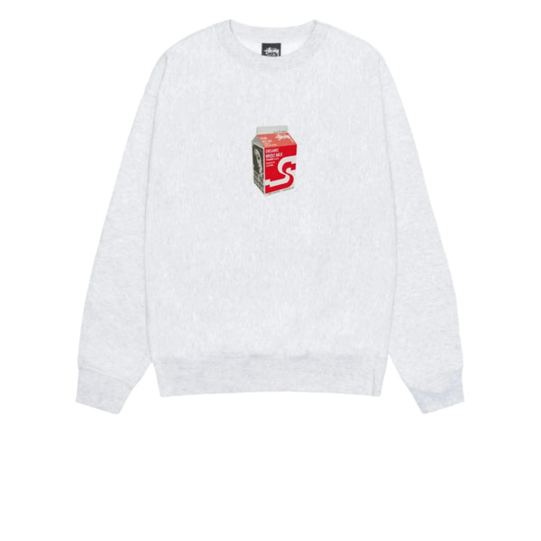 STUSSY MILK CREW ASH HEATHER