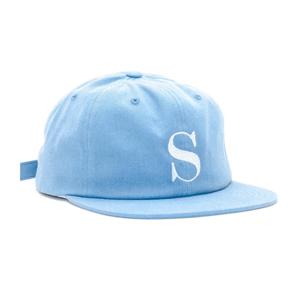 STUSSY S LOGO PIGMENT STRAPBACK CAP LIGHT BLUE