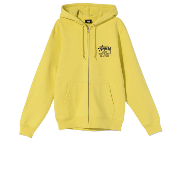 STUSSY DSM LOS ANGELES ZIP UP HOODIE YELLOW