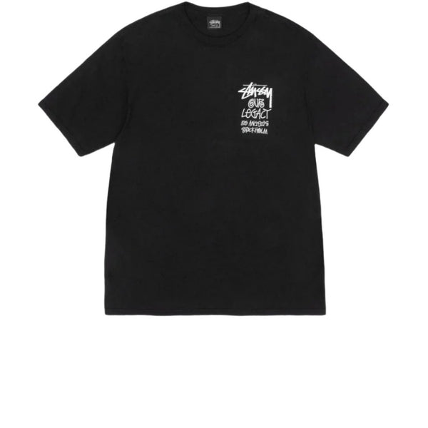 STUSSY X OUR LEGACY WORK SHOP 8 BALL YIN YANG PIGMENT DYED TEE BLACK