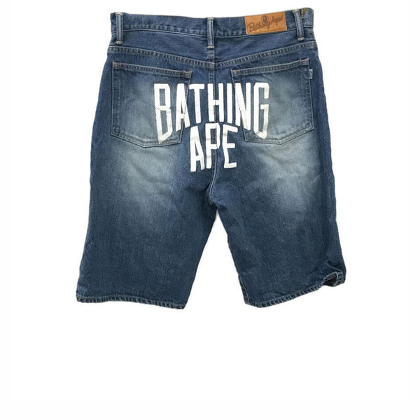 A BATHING APE DENIM SHORTS INDIGO