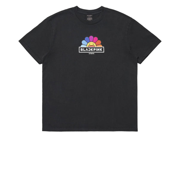 BLACKPINK X TAKASHI MURAKAMI RAINBOW FLOWER LOGO TEE BLACK