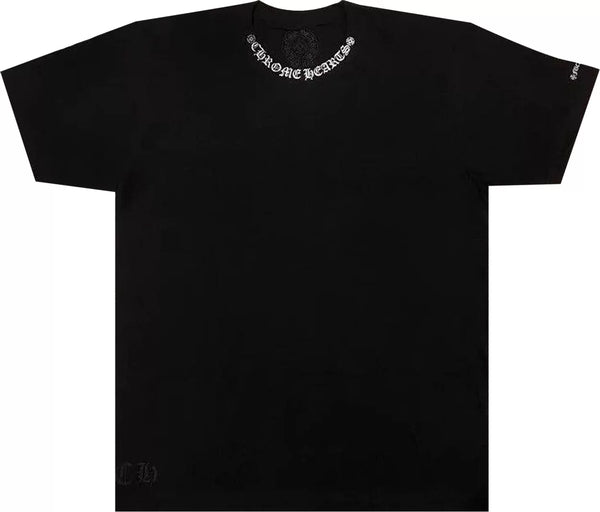 CHROME HEARTS NECK LOGO T-SHIRT BLACK WHITE