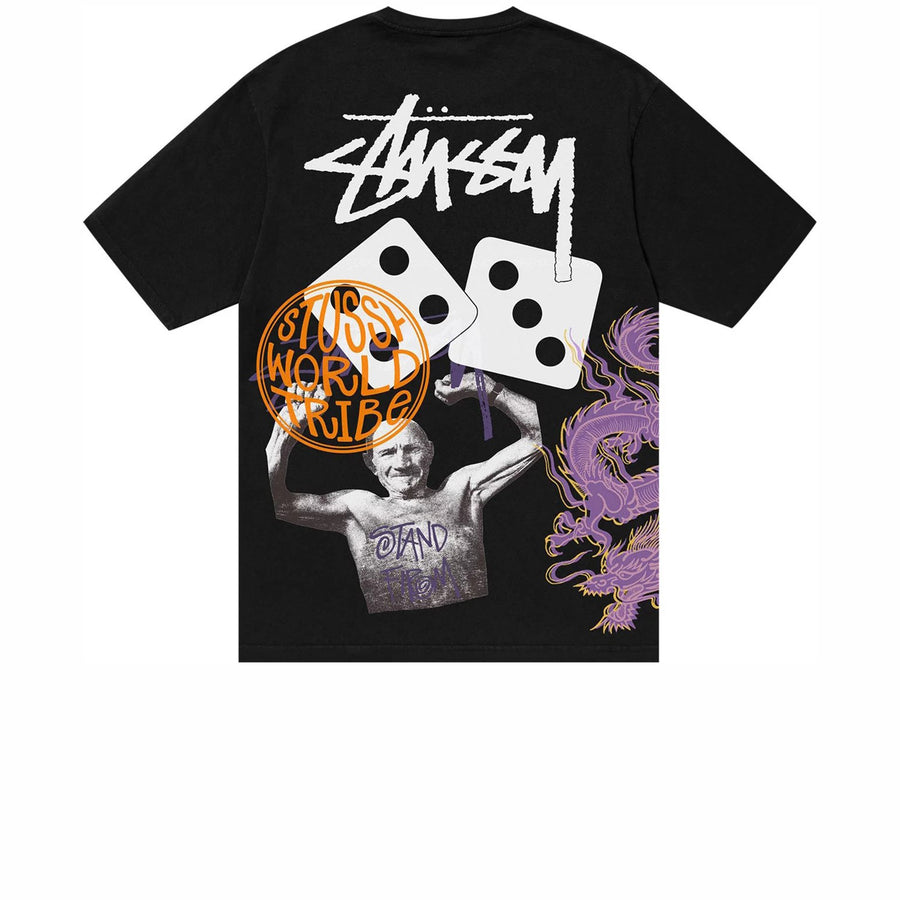 STUSSY STRIKE PIGMENT DYED TEE BLACK