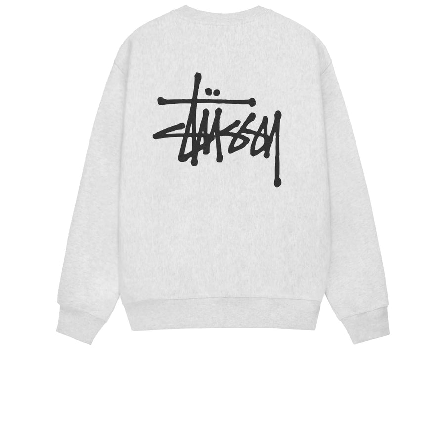 STUSSY BASIC CREW ASH HEATHER