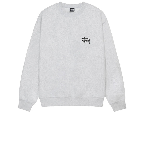 STUSSY BASIC CREW ASH HEATHER