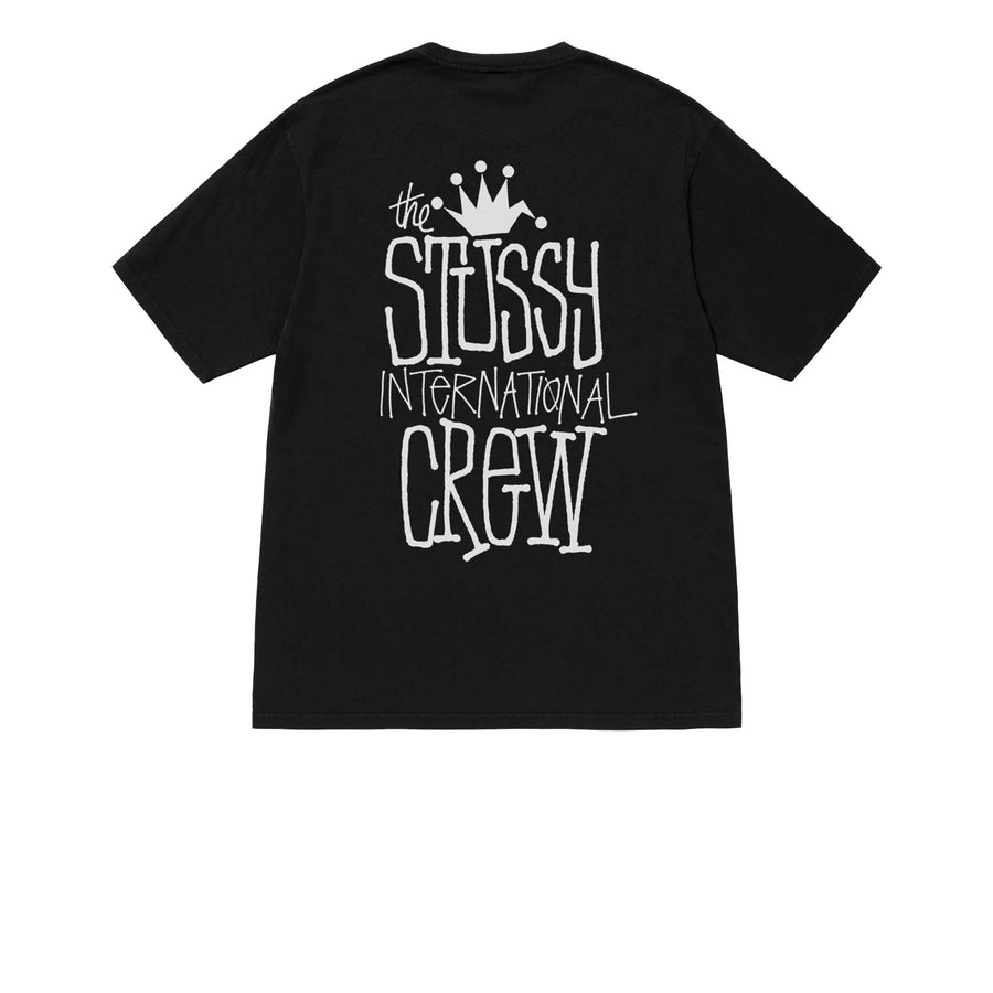 STUSSY CROWN INTERNATIONAL PIGMENT DYED TEE BLACK