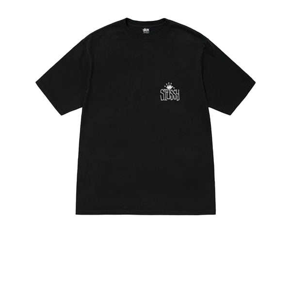 STUSSY CROWN INTERNATIONAL PIGMENT DYED TEE BLACK