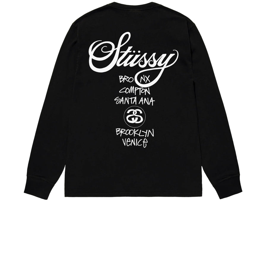 STUSSY WORLD TOUR LS TEE BLACK