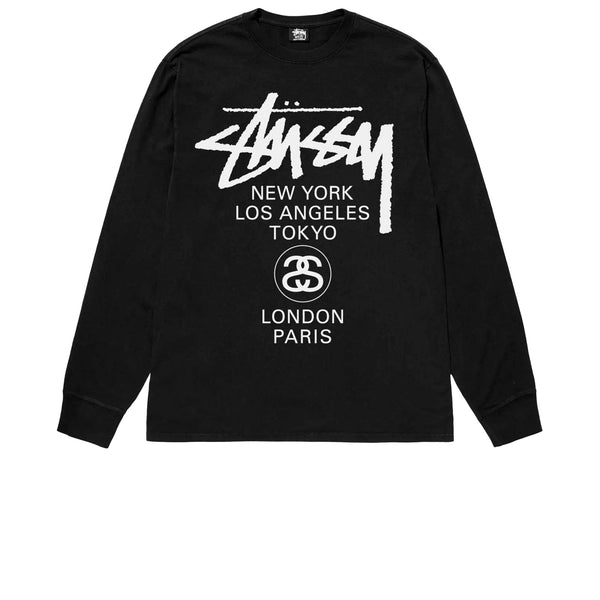 STUSSY WORLD TOUR LS TEE BLACK