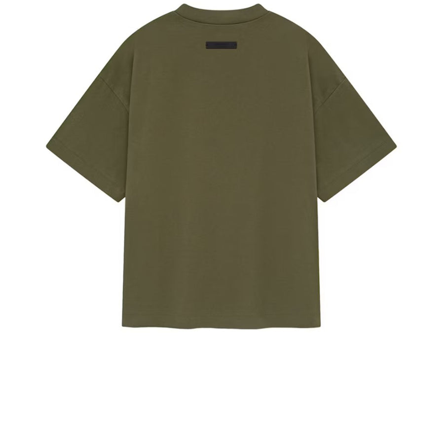 FEAR OF GOD ESSENTIALS KIDS JERSEY CREWNECK TEE MILITARY FW24