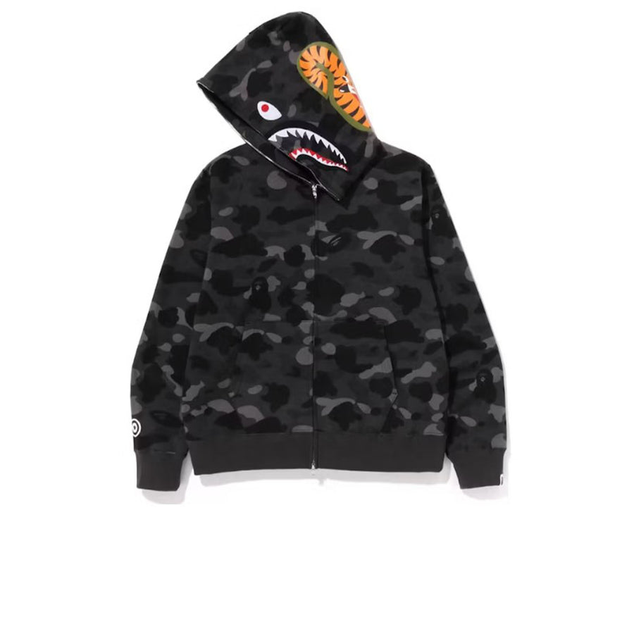 BAPE COLOR CAMO SHARK FULL ZIP HOODIE BLACK