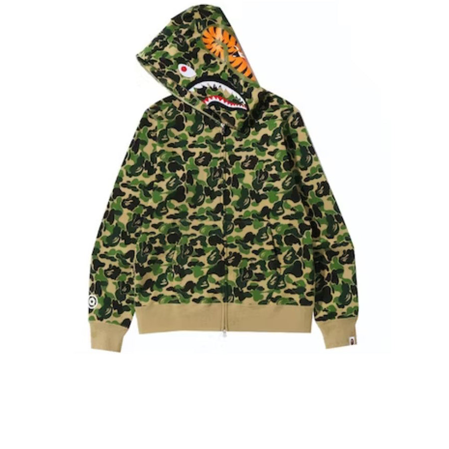 BAPE ABC CAMO SHARK WGM FULL ZIP HOODIE GREEN