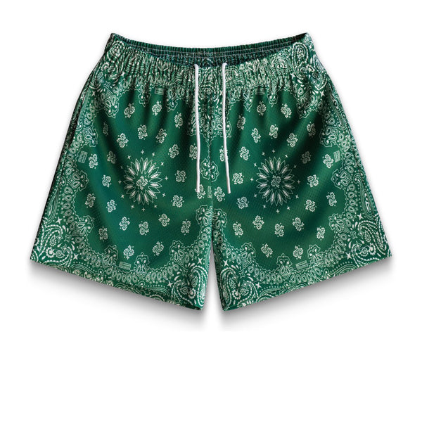 BRAVEST STUDIOS PAISLEY SHORTS GREEN