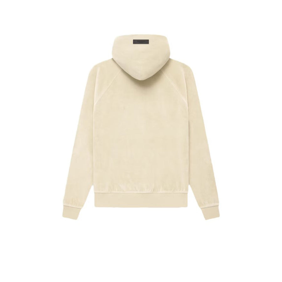 FEAR OF GOD ESSENTIALS WOMEN'S VELOUR HOODIE EGG SHELL FW22