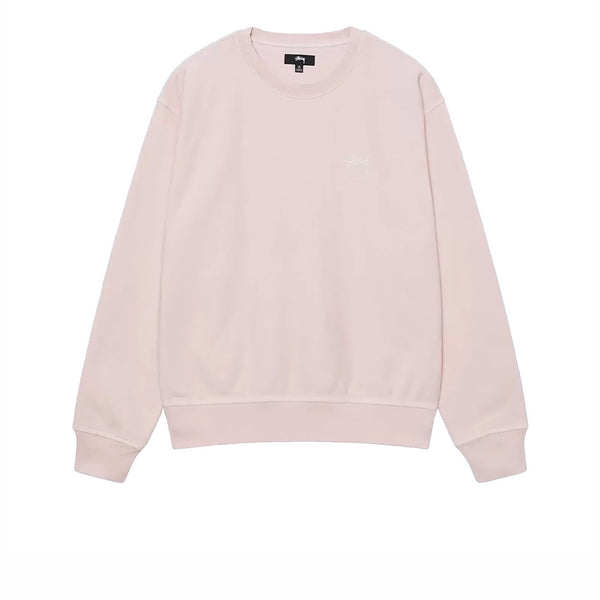 STUSSY STOCK LOGO CREWNECK LIGHT PINK