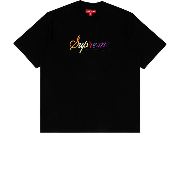 SUPREME CURSIVE SHORT-SLEEVE TOP BLACK FW24