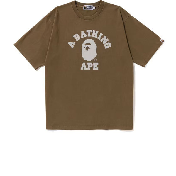 BAPE PIGMENT DYED COLLEGE RELAXED FIT TEE BEIGE