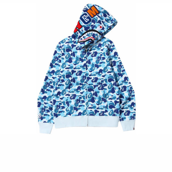 BAPE ABC CAMO SHARK FULL ZIP HOODIE BLUE SS23