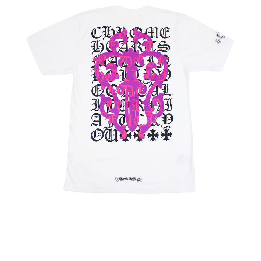 CHROME HEARTS CH EYE CHART PINK DAGGER TEE WHITE