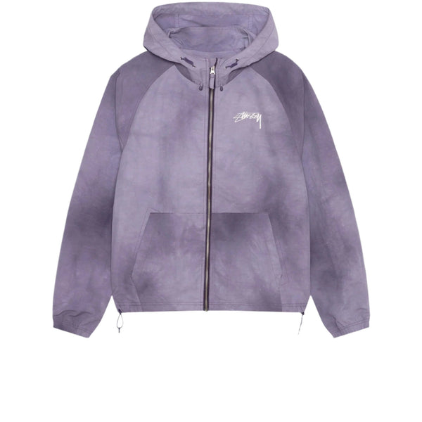 STUSSY BEACH SHELL WAVE DYE ZIP HOODIE GRAPE