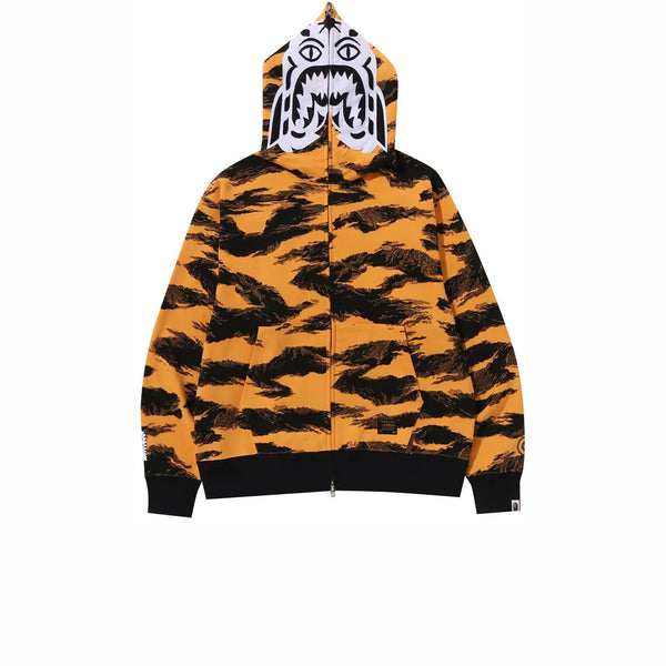 BAPE TIGER CAMO TIGER RELAXED FIT FULL ZIP HOODIE ORANGE FW22