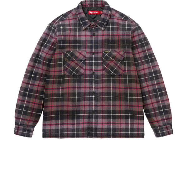 SUPREME QUILTED PLAID SHIRT RED FW24