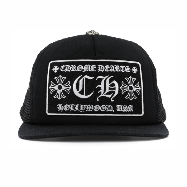 CHROME HEARTS CH HOLLYWOOD TRUCKER HAT BLACK/BLACK