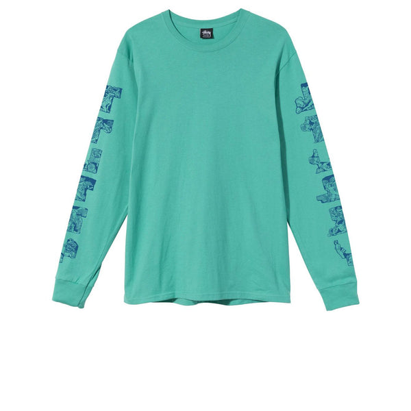 STUSSY SCULPTURES LS TEE GREEN