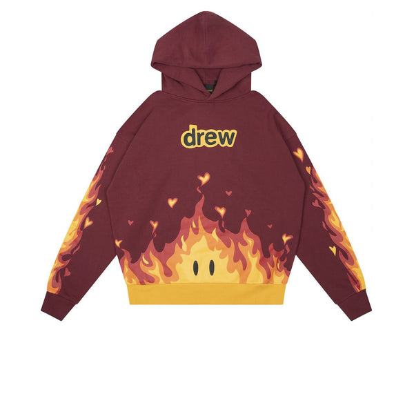 DREW HOUSE FIRE HOODIE BURGUNDY FW22