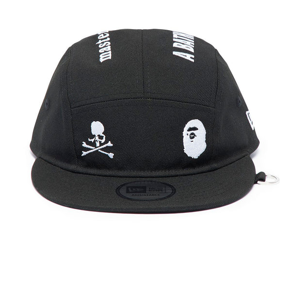 A BATHING APE X MASTERMIND X NEW ERA LOGO CAP BLACK