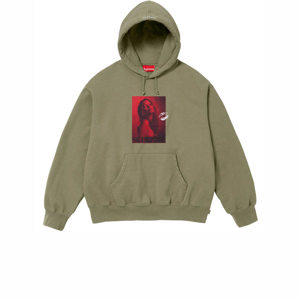 SUPREME KATE MOSS HOODED SWEATSHIRT LIGHT OLIVE FW24