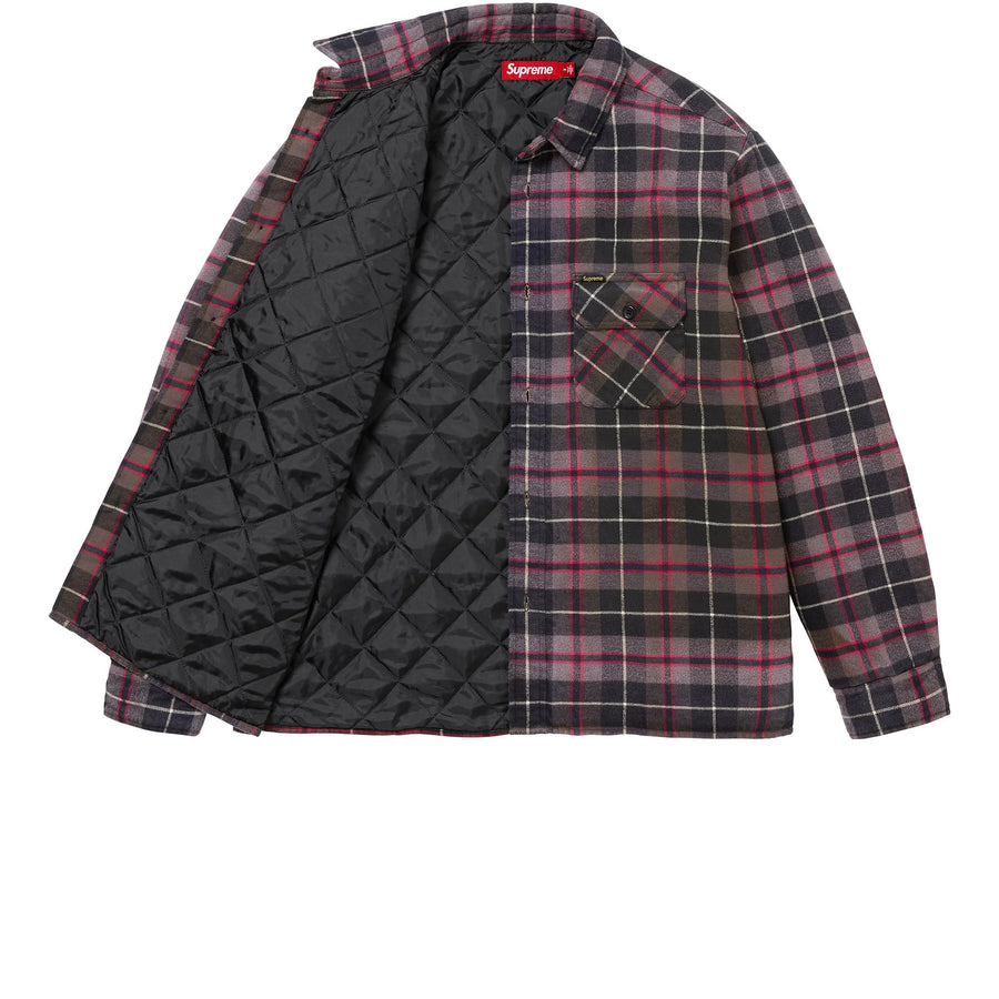 SUPREME QUILTED PLAID SHIRT RED FW24