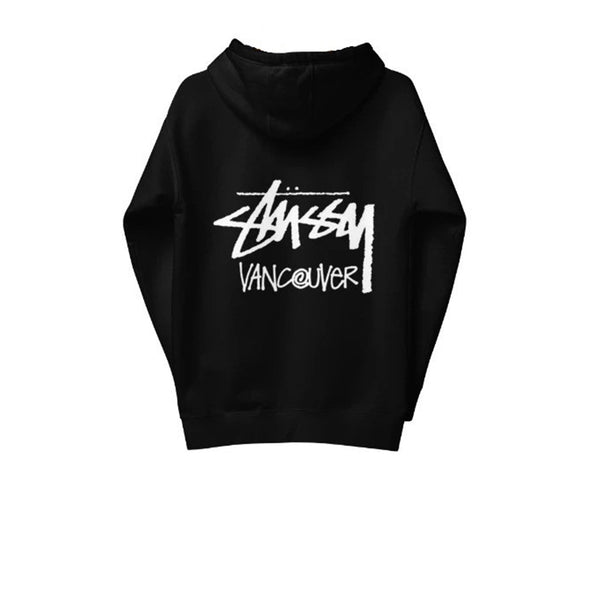 STUSSY  VANCOUVER ZIP-UP HOODIE BLACK