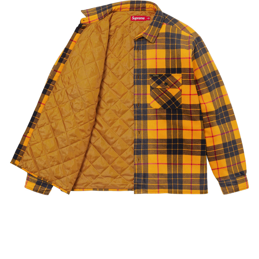 SUPREME QUILTED PLAID SHIRT YELLOW FW24