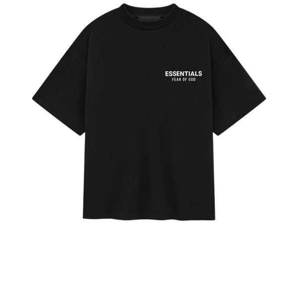 FEAR OF GOD ESSENTIALS KIDS JERSEY CREWNECK TEE BLACK FW24