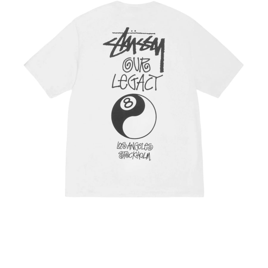 STUSSY X OUR LEGACY WORK SHOP 8 BALL YIN YANG PIGMENT DYED TEE NATURAL