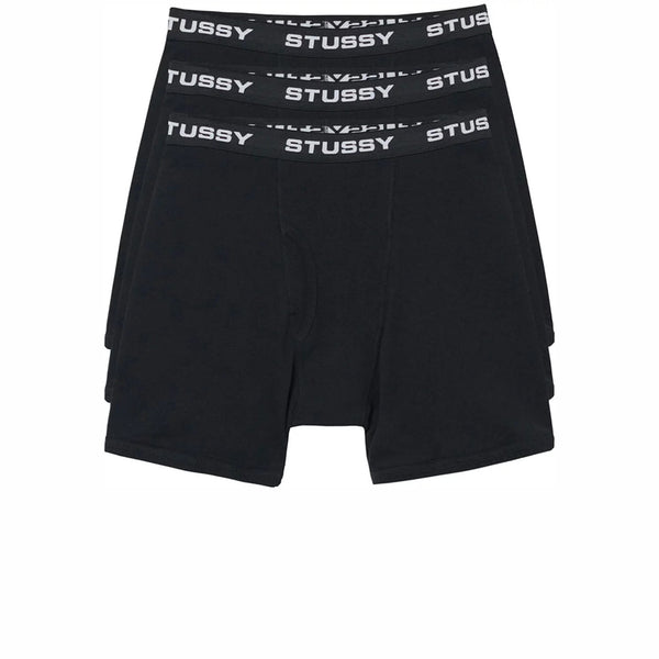 STUSSY BOXER BRIEFS 3 PACK BLACK