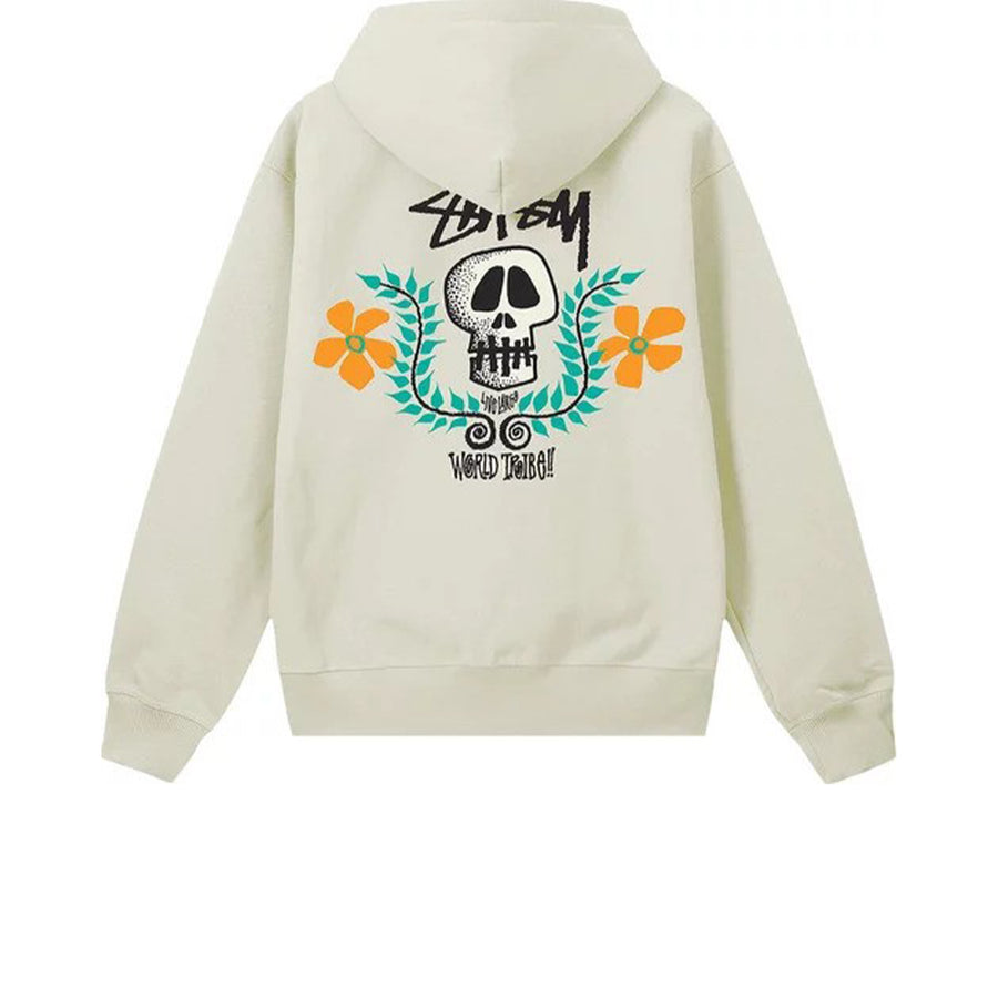 STUSSY SKULL CREST HOODIE STONE