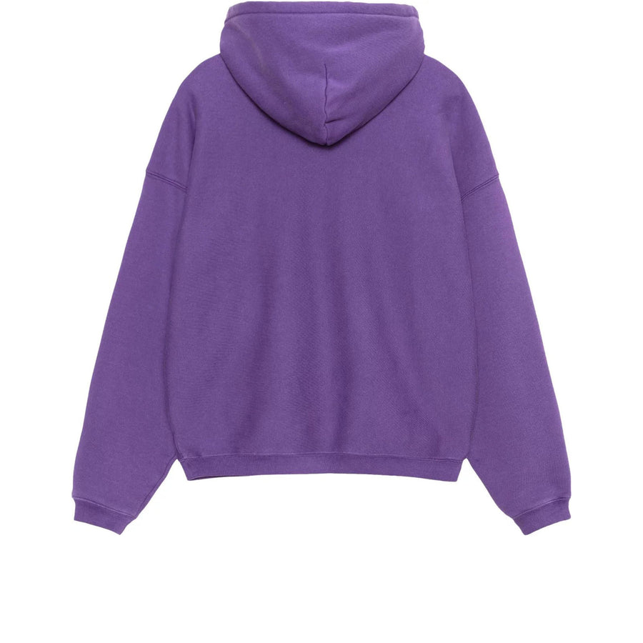 STUSSY EMBROIDERED RELAXED HOODIE PURPLE