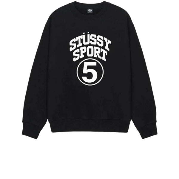 STUSSY 5 SPORT CREW BLACK