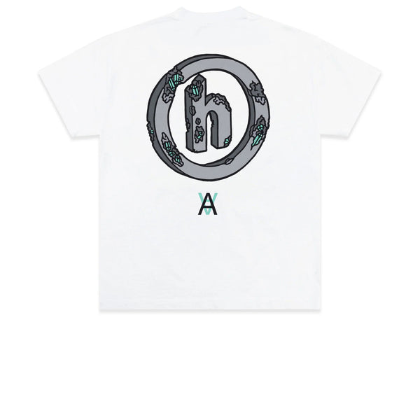 HIDDEN ERODED H LOGO TEE WHITE