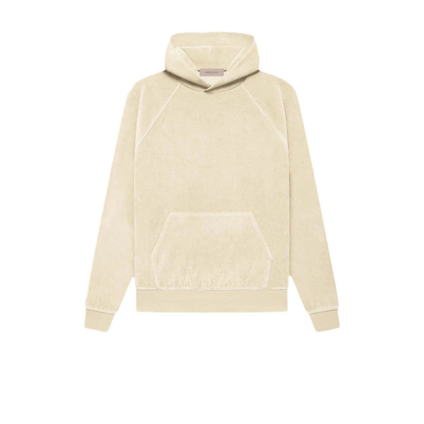 FEAR OF GOD ESSENTIALS WOMEN'S VELOUR HOODIE EGG SHELL FW22