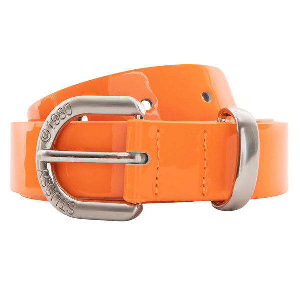 STUSSY PATENT LEATHER BELT NEON ORANGE