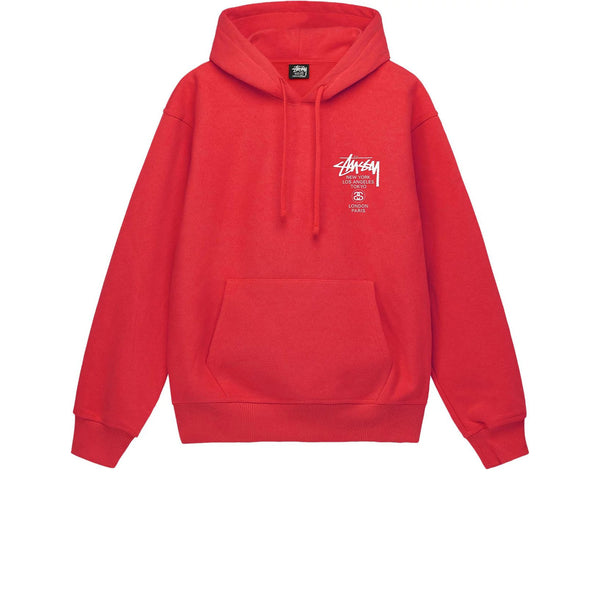 STUSSY WORLD TOUR HOODIE RED