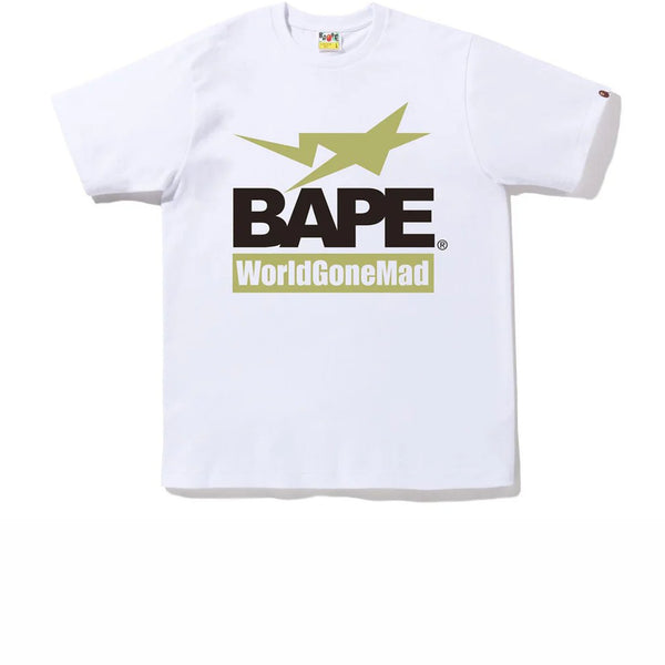 BAPE WORLD GONE MAD TEE WHITE