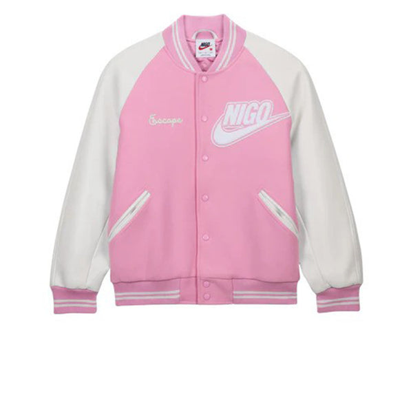 NIKE X NIGO NRG VARSITY JACKET PINK (DSM EXCLUSIVE) FW24