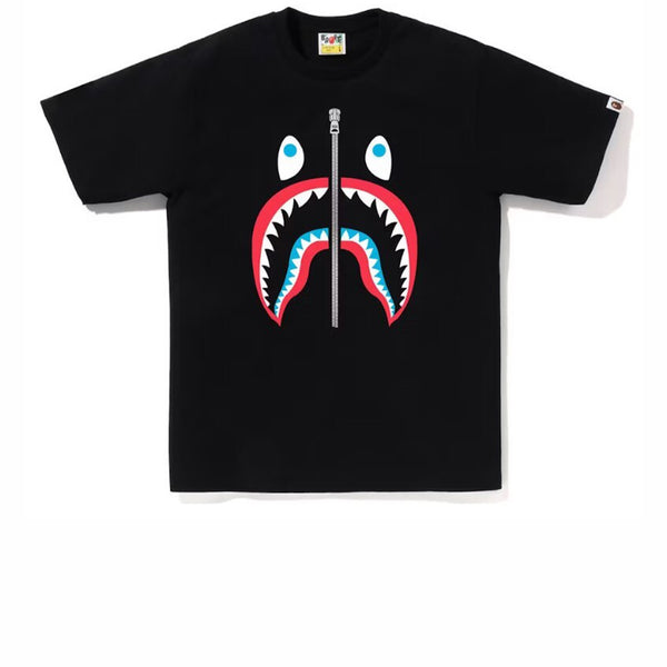 BAPE COLORS SHARK TEE BLACK BLUE RED SS24